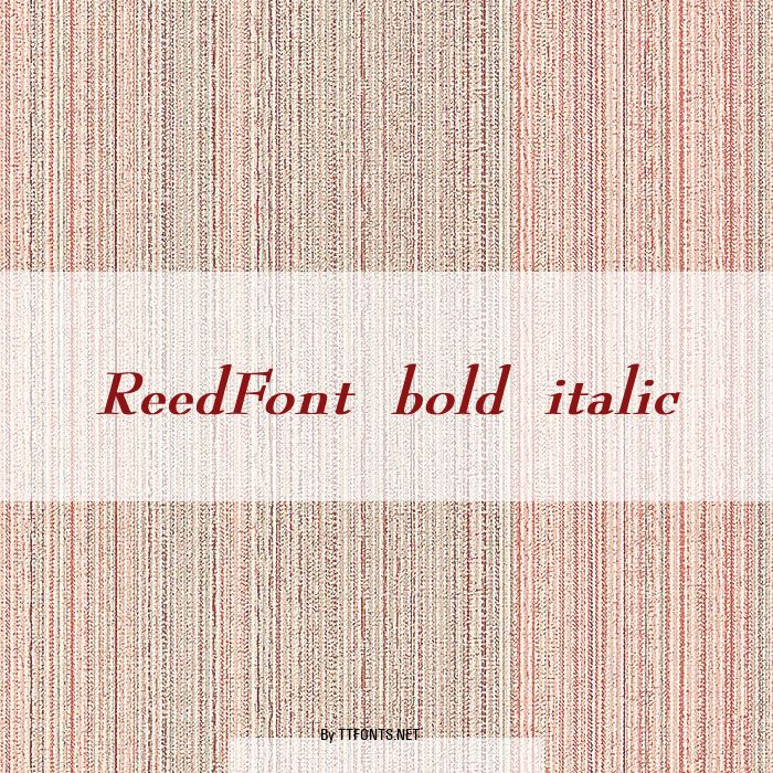 ReedFont bold italic example